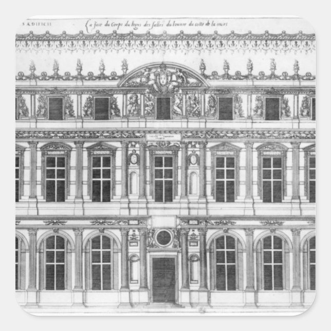 Der Louvre Quadratischer Aufkleber (Vorderseite)