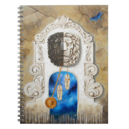 Der Löwe auf der Uhr  Notizblock