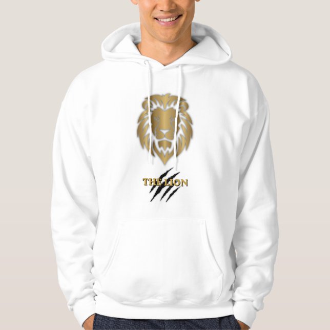 Der Löwe Gold & Schwarz Grafik Hoodie (Vorderseite)