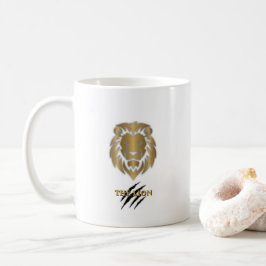 Der Löwe Gold & Schwarz Grafik-Mug Kaffeetasse