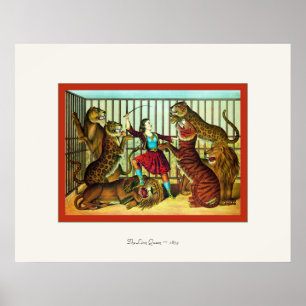 Der Löwe-Königin ~1874 ~ Vintage feine Kunst-Druck Poster