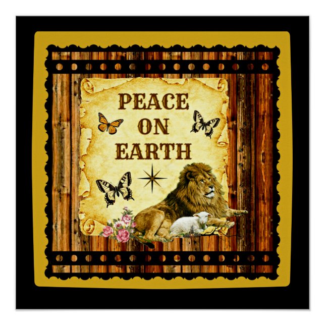 Der Löwe legt sich mit dem Lamm hin Poster (Vorderseite)