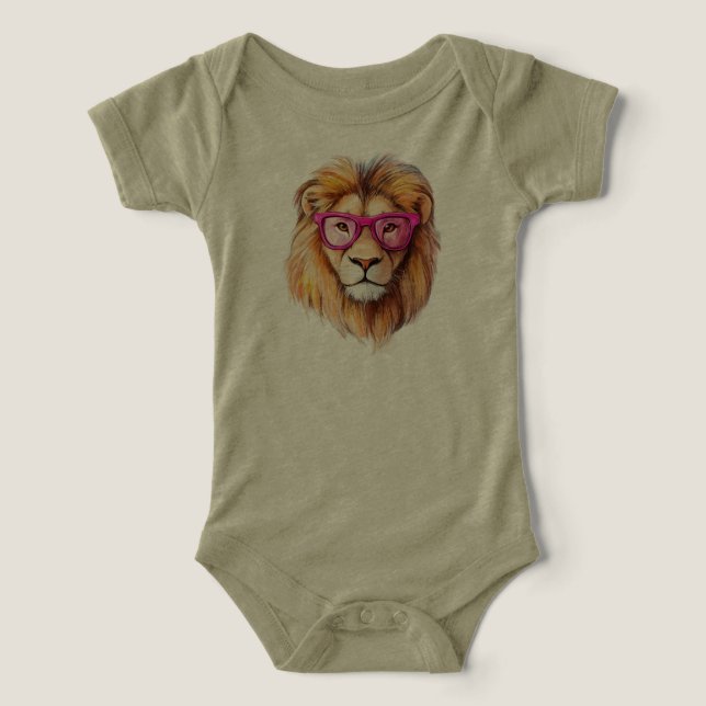 Der Löwe mit rosa Brille (Design Vorderseite)