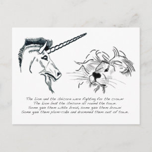 Der Löwe und das Einhorn Postkarte