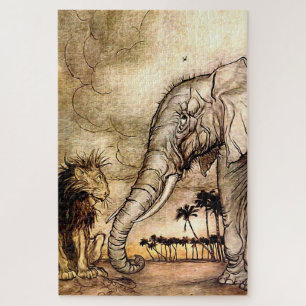 „Der Löwe und der Elefant“ von Arthur Rackham Puzzle
