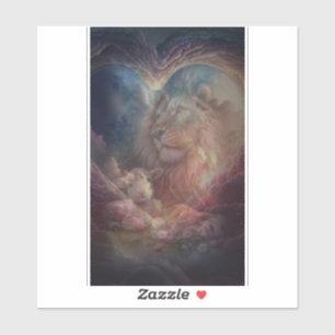 Der Löwe und die Aufkleber für das Lamm