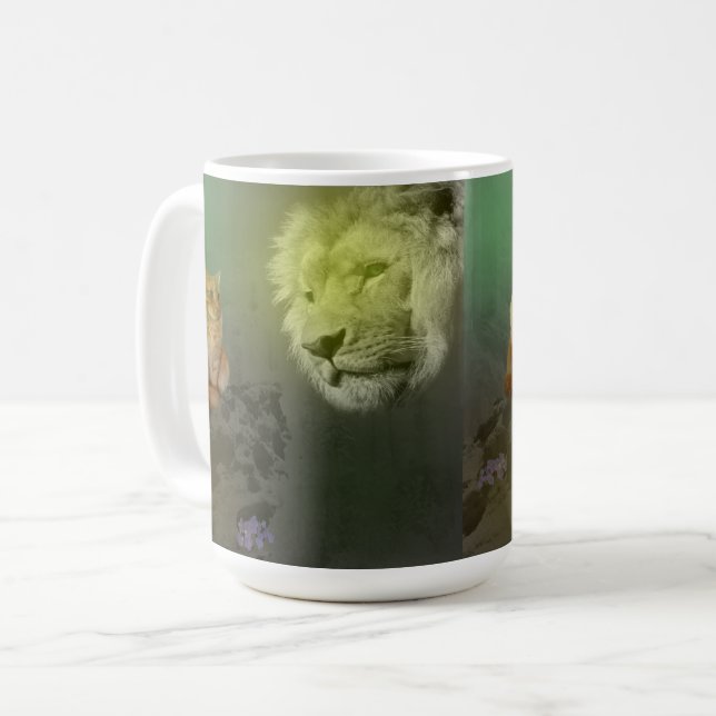 Der Löwe und die Katze, die Tasse des Kaffees (Vorderseite Links)