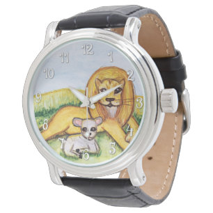 Der Löwe und die Lamm-Uhr (w/Numbers) Armbanduhr