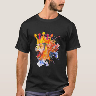 Der Löwe und seine krone moderne Grafikkunst T-Shirt