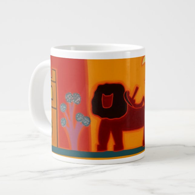 Der Löwe von Fulham Broadway 2008 Jumbo-Tasse (Vorderseite Links)