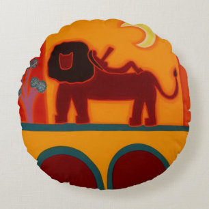 Der Löwe von Fulham Broadway 2008 Rundes Kissen