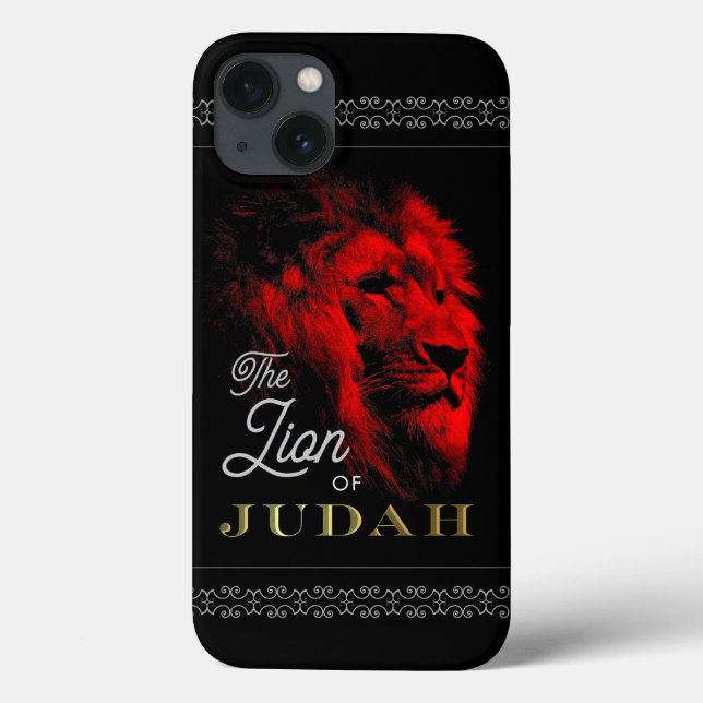 Der Löwe von Judah Black Red Gold Christlich Case-Mate iPhone Hülle (Rückseite)