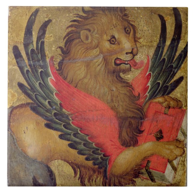 Der Löwe von St Mark (Öl auf Platte) Fliese (Vorderseite)