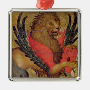 Der Löwe von St Mark (Öl auf Platte) Silbernes Ornament