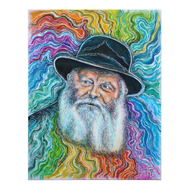 Der Lubavitcher Rebbe Rainbow Fotodruck (Vorne)