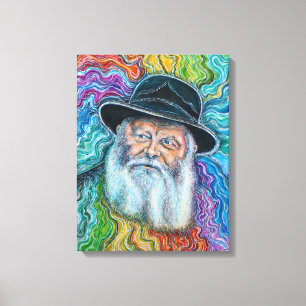 Der Lubavitcher Rebbe Rainbow Leinwanddruck