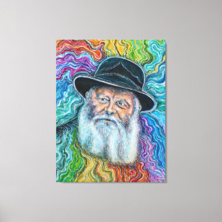Der Lubavitcher Rebbe Rainbow Leinwanddruck