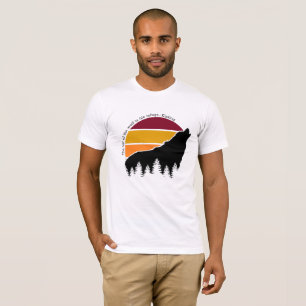 Der Lüfter des Wolfs ist sein Retro Sunset T-Shirt