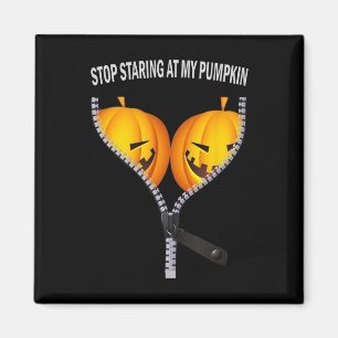 Der lustige Amerikaner hält an meinem Pumpkin-Part Magnet