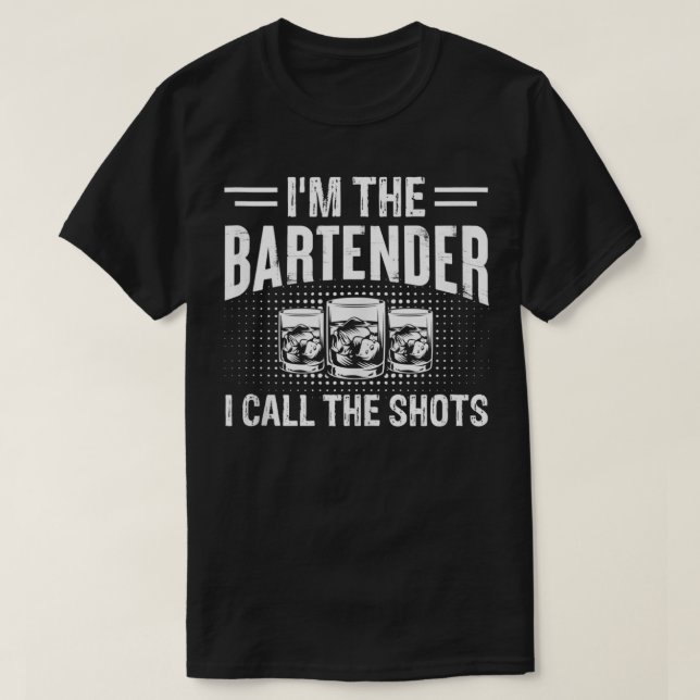 Der lustige Barkeeper, den ich den Shot-Barkeeper  T-Shirt (Design vorne)