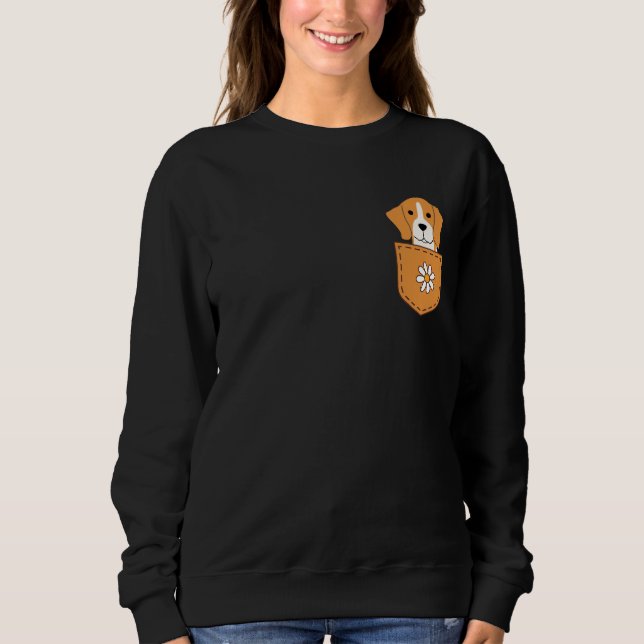 Der lustige Beagle in der Tasche Sweatshirt (Vorderseite)
