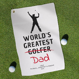 Der lustige Beste Golfer Custom Foto Vatertag Golfhandtuch