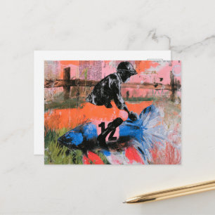 Der lustige Betta-Fisch-Jockey Postkarte
