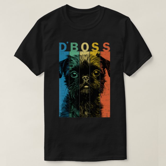 Der lustige Brüsseler Griffon Boss Mama Vater Dog  T-Shirt (Design vorne)