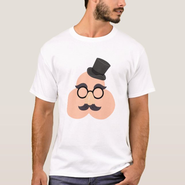 Der lustige Cartoon verschleiert das Gesicht. T-Shirt (Vorderseite)