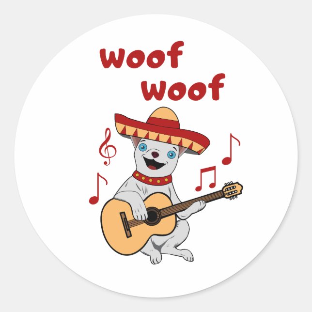 Der lustige Chihuahua-Hund trägt einen Sombrero. F Runder Aufkleber (Vorderseite)