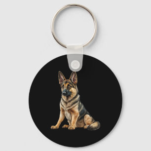 Der lustige deutsche Hirte Dog Kawaii. Schlüsselanhänger