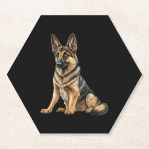 Der lustige deutsche Hirte Dog Kawaii. Untersetzer