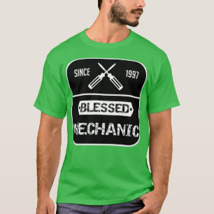Der lustige, gesegnete Mechaniker für den Autolieb T-Shirt
