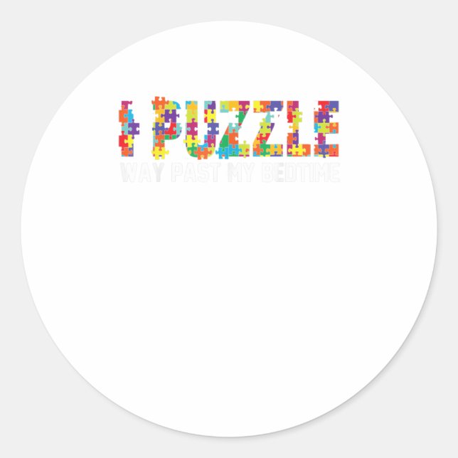 Der lustige I-Puzzle-Weg verbringt mein Bedtime Ni Runder Aufkleber (Vorderseite)
