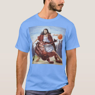 Der lustige Jesus überquert den Teufel Christliche T-Shirt