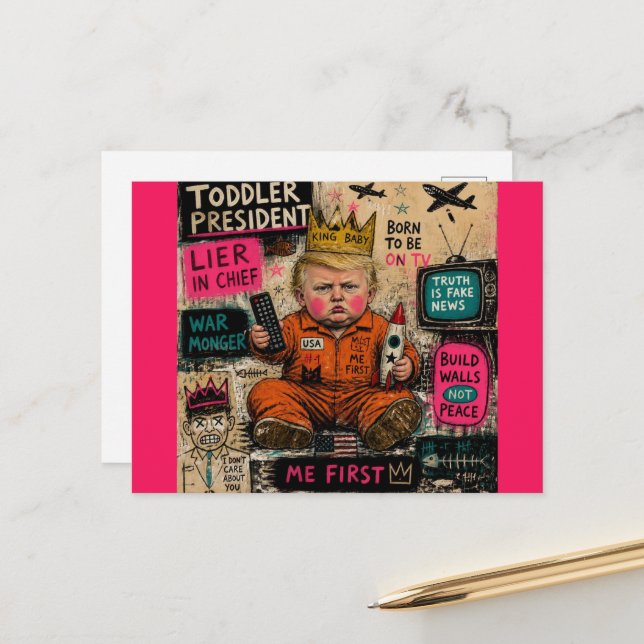 Der lustige Kleinkind-Präsident Postkarte (Vorderseite/Rückseite Beispiel)