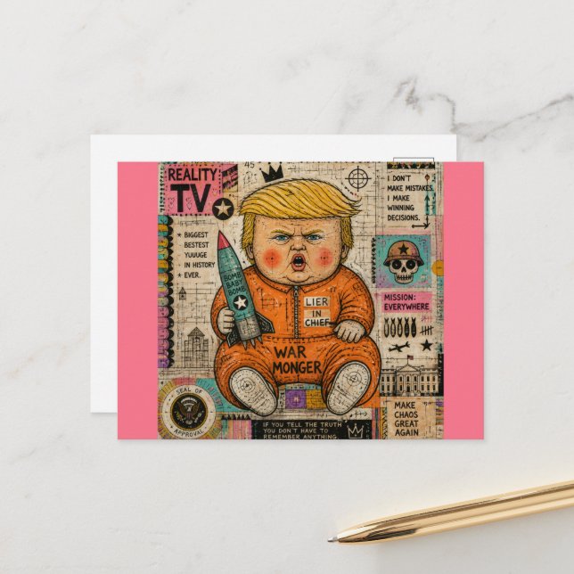 Der lustige Kleinkind-Präsident Postkarte (Vorderseite/Rückseite Beispiel)