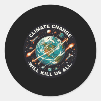 Der lustige Klimawandel wird uns den ganzen Weltra Runder Aufkleber