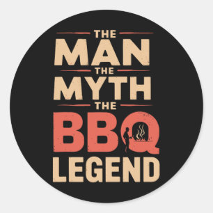 Der lustige Mann der Mythos Die Grillen lebe den V Runder Aufkleber