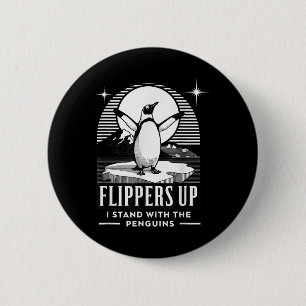 Der lustige Pinguin zieht mich hoch und steht mit  Button