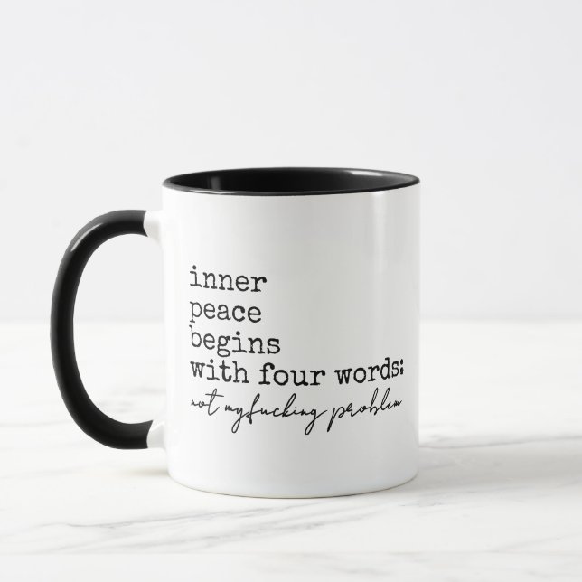 Der lustige Spaß, der innere Frieden beginnt mit v Tasse (Links)