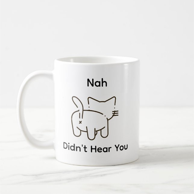 Der lustige Spaß Sarcasm Cat Doodle hörte nicht sa Kaffeetasse (Links)