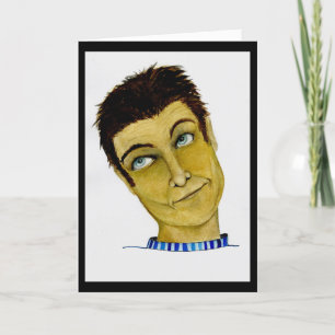 Der lustige Typ entweder die Windschutzscheibe ode Karte