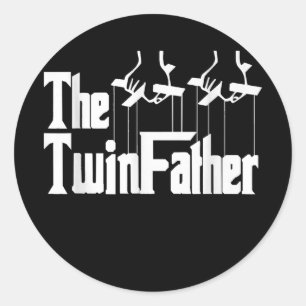Der lustige Vater von TwinFather, der Zwillinge, d Runder Aufkleber