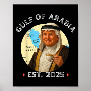 Der lustige Vintage Trump-Golf von Arabien im Rück Poster