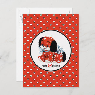 Der lustige Vintage Welpenvalentinstag Feiertagspostkarte