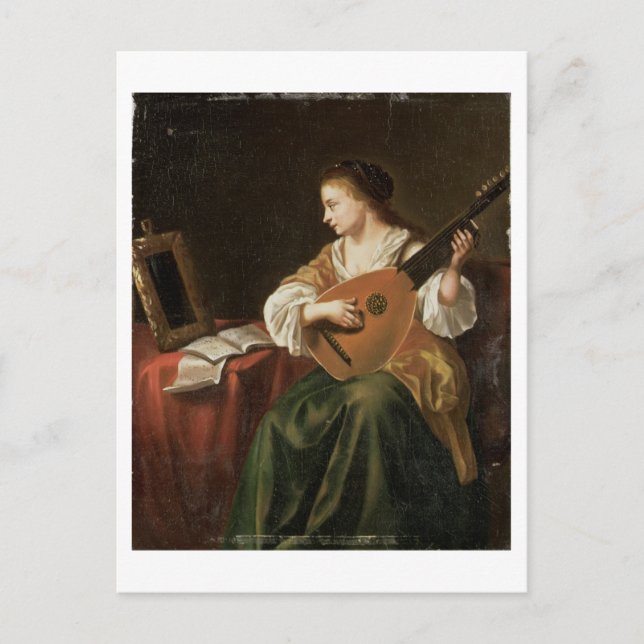 Der Lute Player (Öl auf der Tafel) Postkarte (Vorderseite)