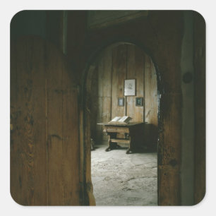 Der Luther Raum im Wartburg-Schloss Quadratischer Aufkleber