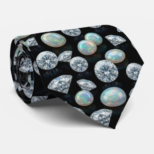 Der Luxusmann Schwarze Smoking Diamant Opal Kraw Krawatte