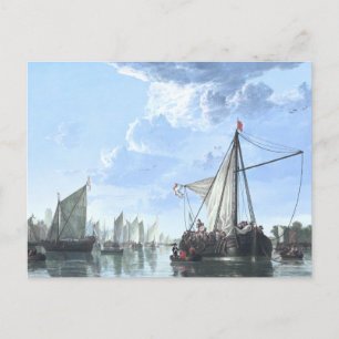 Der Maas bei Dordrecht bis zum Tag Postkarte